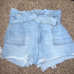 Denim stretch shorts